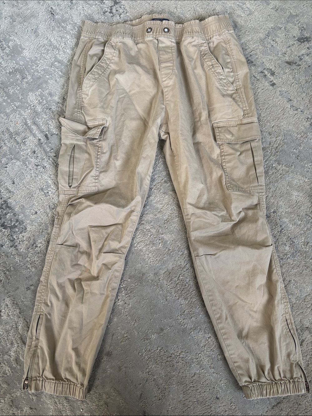 Polo by Ralph Lauren Men's Cargo Pants in Khaki no drawstring